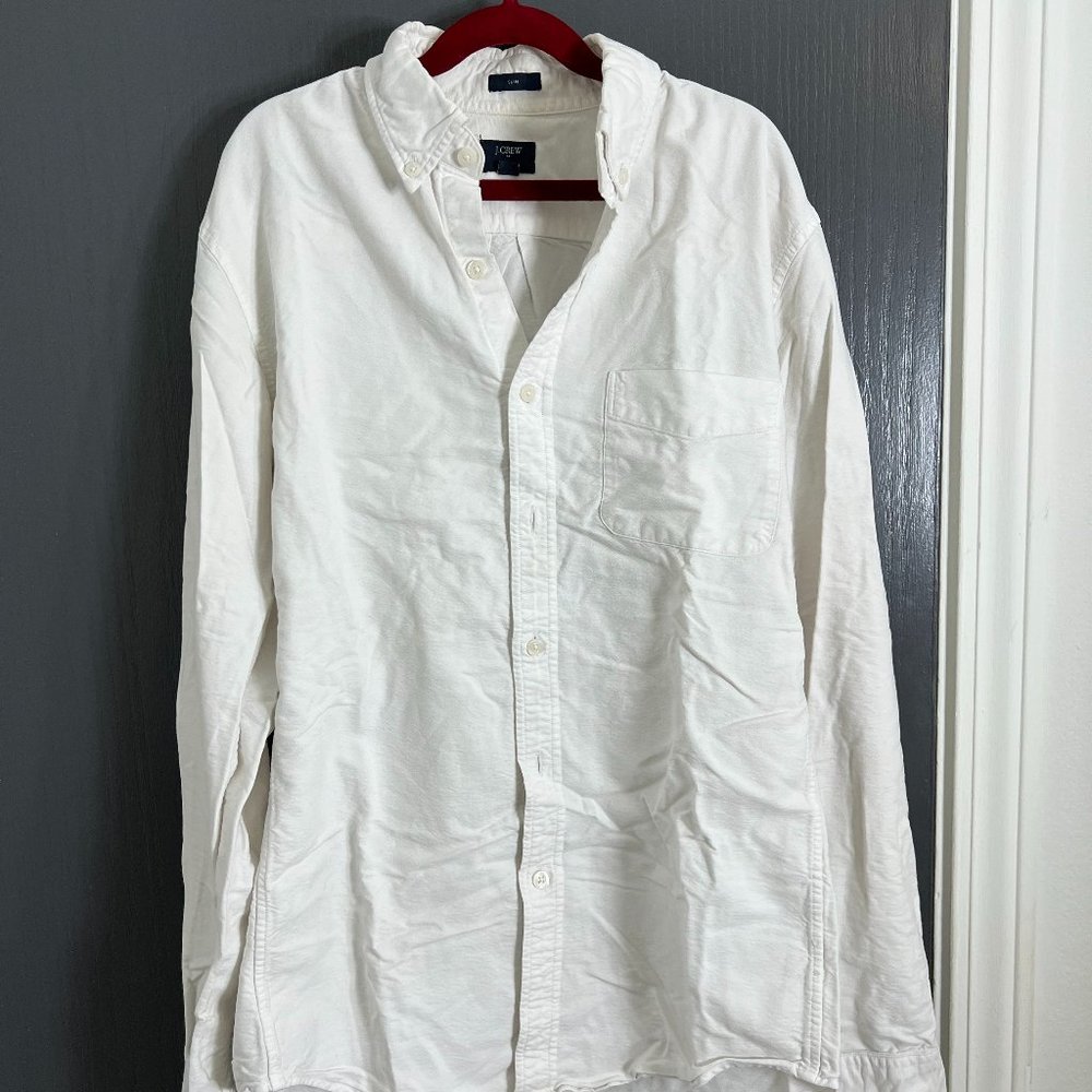JCrew Oxford Shirt (White, Small)